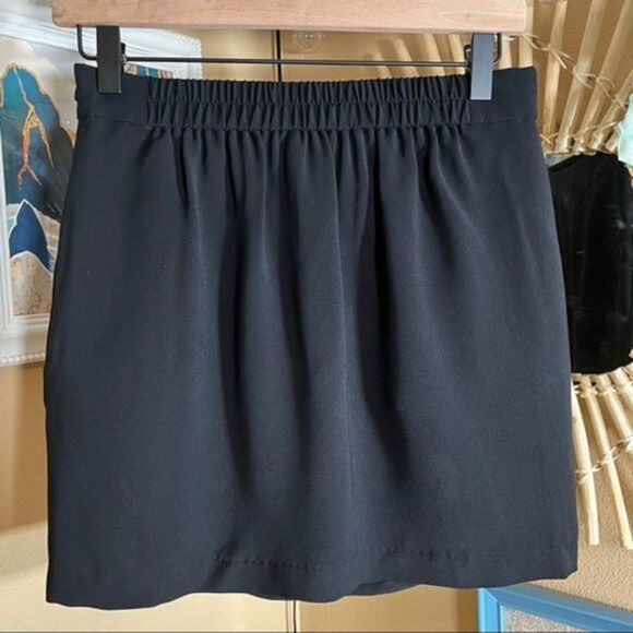 Colorblock Paris Black Mini Pencil Skirt with Faux Pockets US Sz 4 - Picture 6 of 9